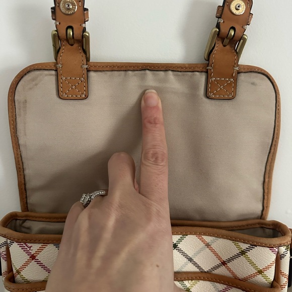 EUC 🤎 Coach Peyton Tattersall Field White Multicolor Plaid Crossbody Bag! - Picture 8 of 8